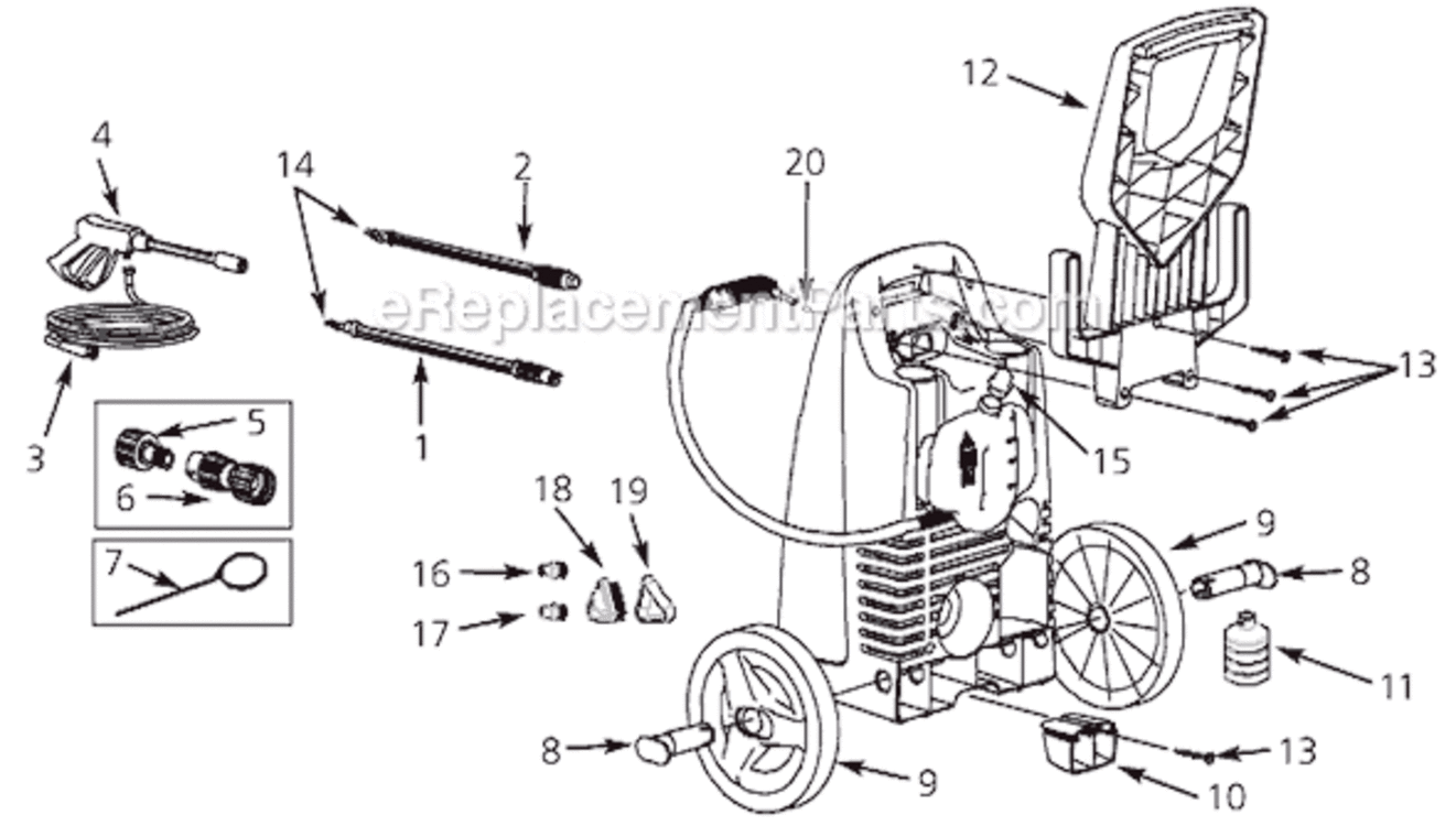 Page A Diagram and Parts List for PW1587  Campbell Hausfeld Pressure Washer